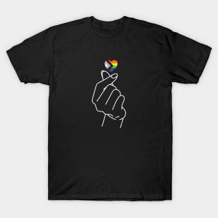 Progress Pride Flag Korean Love Sign T-Shirt